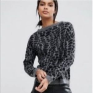 Sisley Gray Black Mohair Sweater